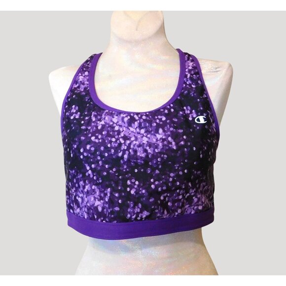 Champion Sports Bra Reversible Racerback XL Purple Double Dry Active Wear - Picture 1 of 7